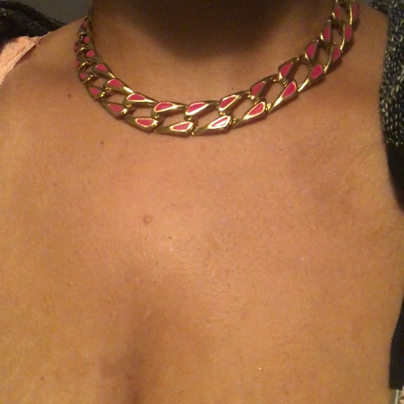 Vintage Pink and Gold Choker - Picture 2 of 3